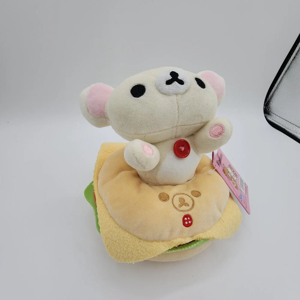 San-X Rilakkuma Korilakkuma Bagel Soft Plush Doll 6 Inch Stuffed‎ Toy NEW w/ Tag